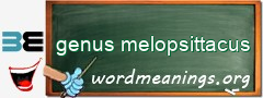 WordMeaning blackboard for genus melopsittacus